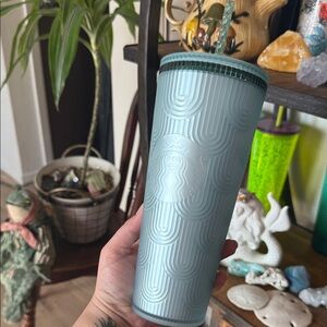 Starbucks Seafoam Green Scales Tumbler with Straw